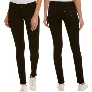 Hudson Collin Mid-Rise Skinny Jeans Black Size 28 Super Stretch